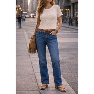 Vintage Christian Dior High Waisted Straight Leg Blue Denim Jeans  30 x 27